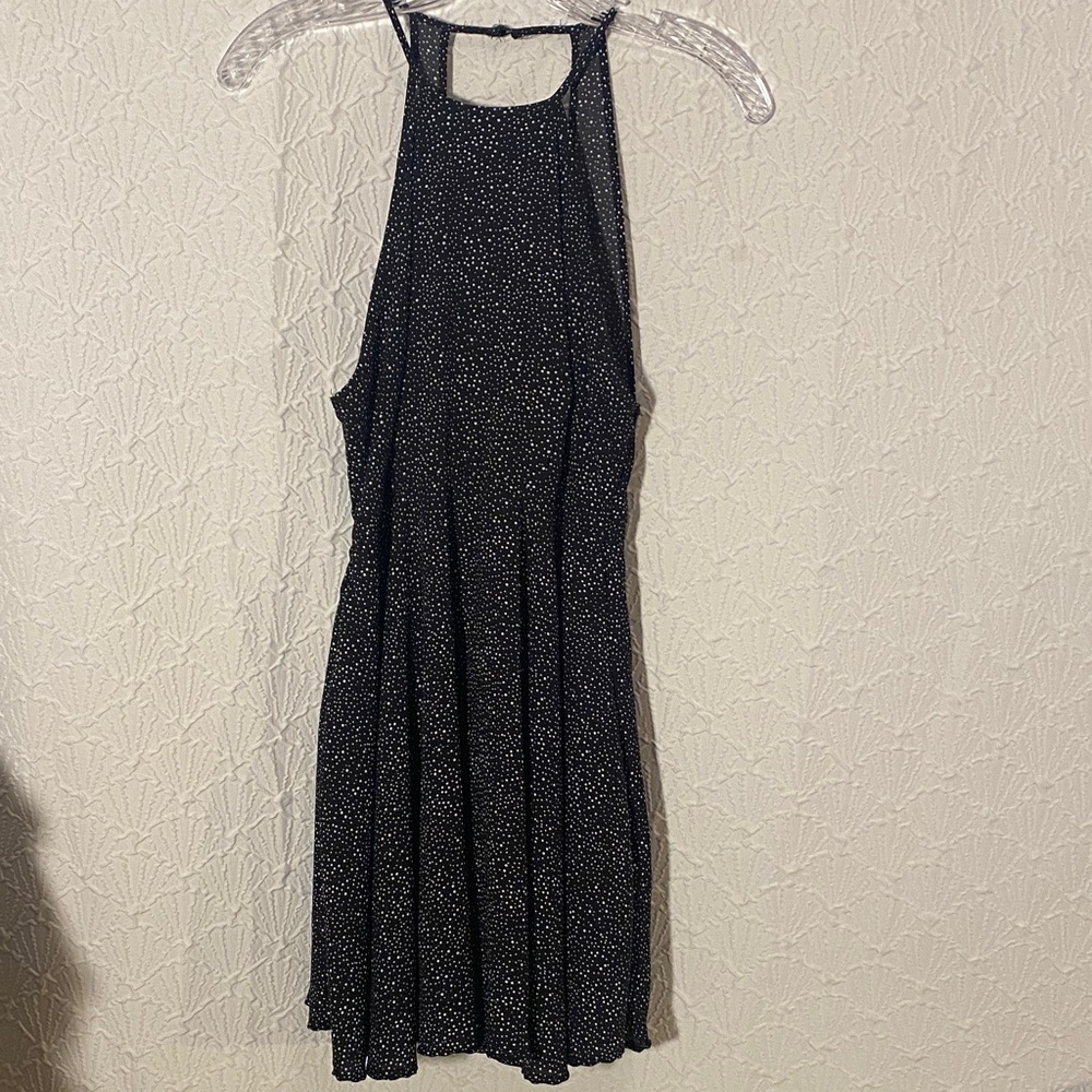 Paper Crane Sparkle Polka Dot Backless Sleeveless Dress Feminine Playful Chic
